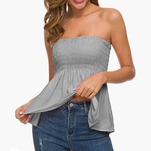 Tube Top Womens Cotton Strapless Tops Mini Dress